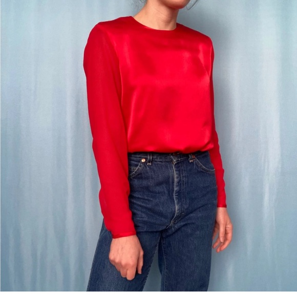 Christian Dior Vintage 100% Silk Top - Picture 2 of 9